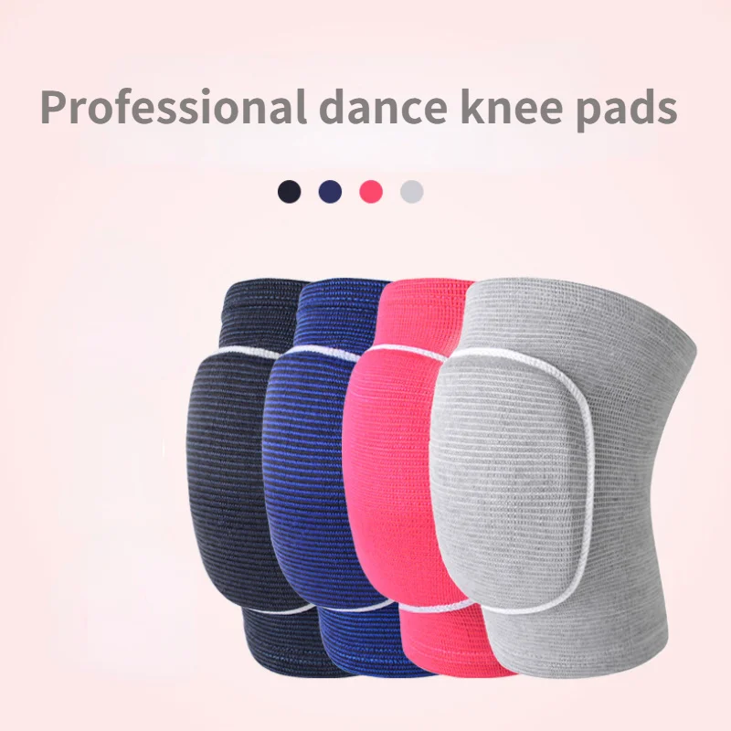 1 Pair Sports Compression Knee Pads Elastic Knee Brace Protector Thickened Sponge Support for Dancing Roller Volleyball Training