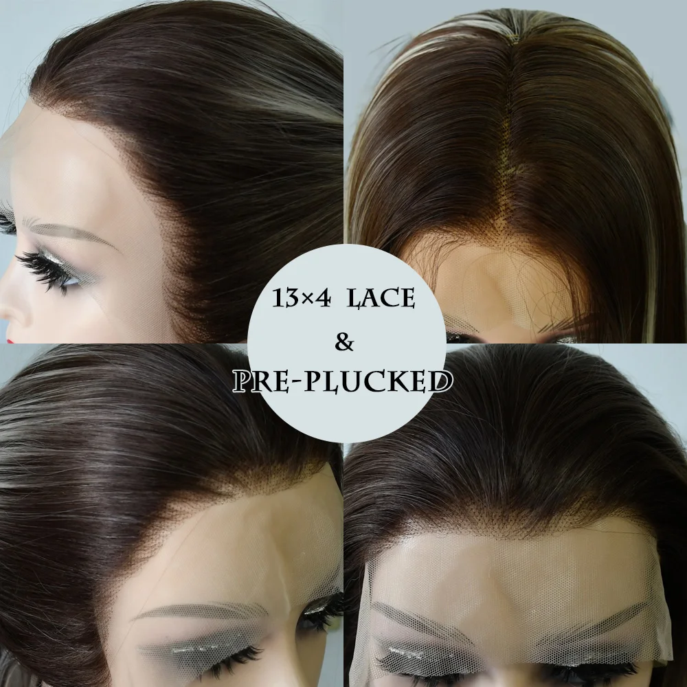 13x4Hd تسليط الضوء على الباروكات الملونة الدانتيل شعر مستعار أمامي للنساء رمادي شقراء شعر مستعار مستقيم الدانتيل الباروكات الأمامية شعر مستعار اصطناعي pelucas de mujer