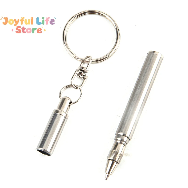 Hot Portable Telescoping Tool Pen Metal Key Ring Stainless Steel Keychain Gift
