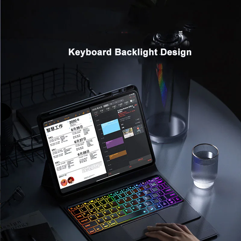 Para xiaomi almofada 5 redmi caso capa de teclado com slot de caneta para xiaomi almofada 5 pro 2021 teclado bluetooth mouse funda caso de mesa