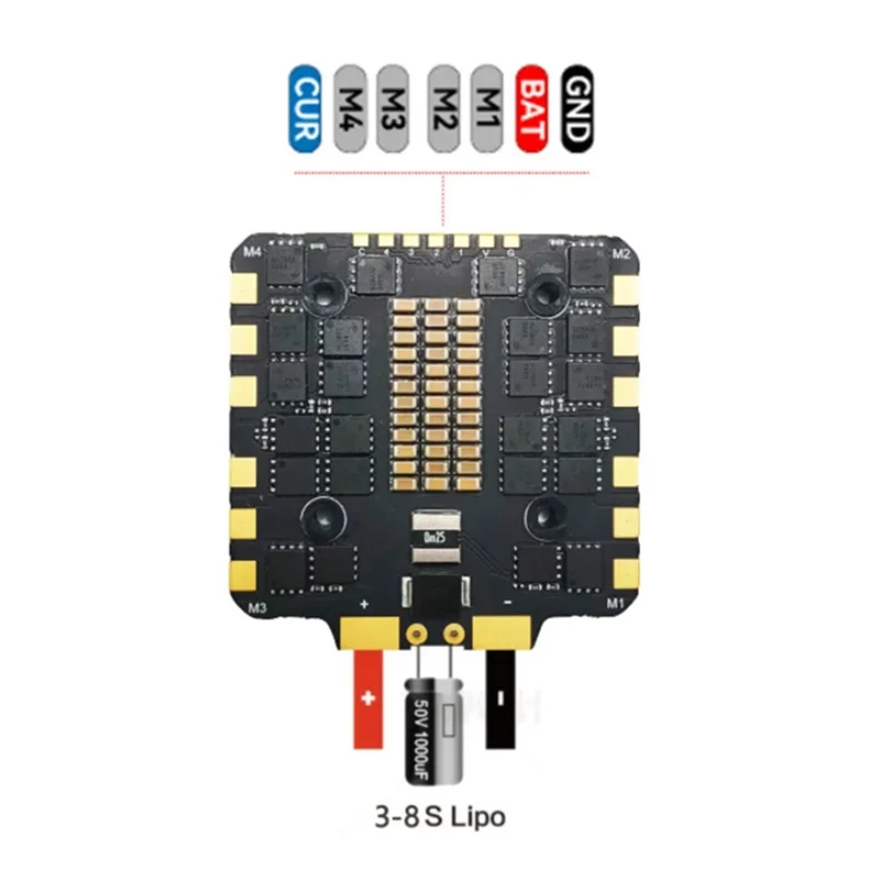 

3CGRO-F722 Контроллер полета Stack F7 BLHELI_S 80A 4в1 ESC 30,5X30,5 мм 3-6S для RC FPV 13 дюймов 15 дюймов Запчасти для дронов для фристайла