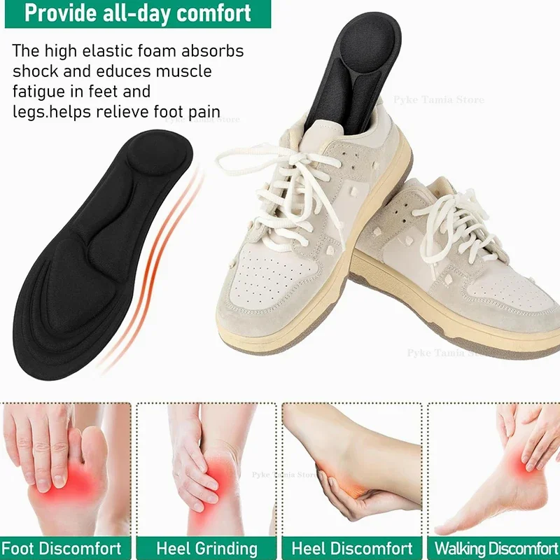 Palmilhas Ortopédicas de Massagem Espuma de Memória, Sola Macia Respirável, Arch Shoes Pad, Inserção De Almofada De Cuidados Com Os Pés, Palmilhas Esportivas, 5D