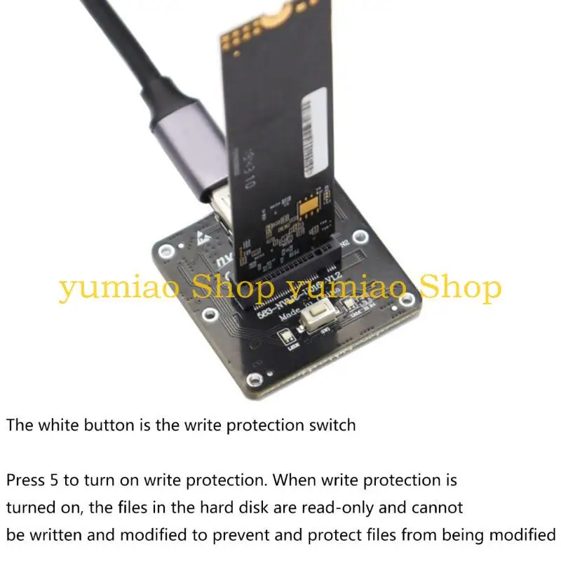 587B M.2 NVME to USB 3.1 Case Adapter Card Expansopn Board Support NGFF Type-C USB3.1 Gen2 1000+Mb/s Speed