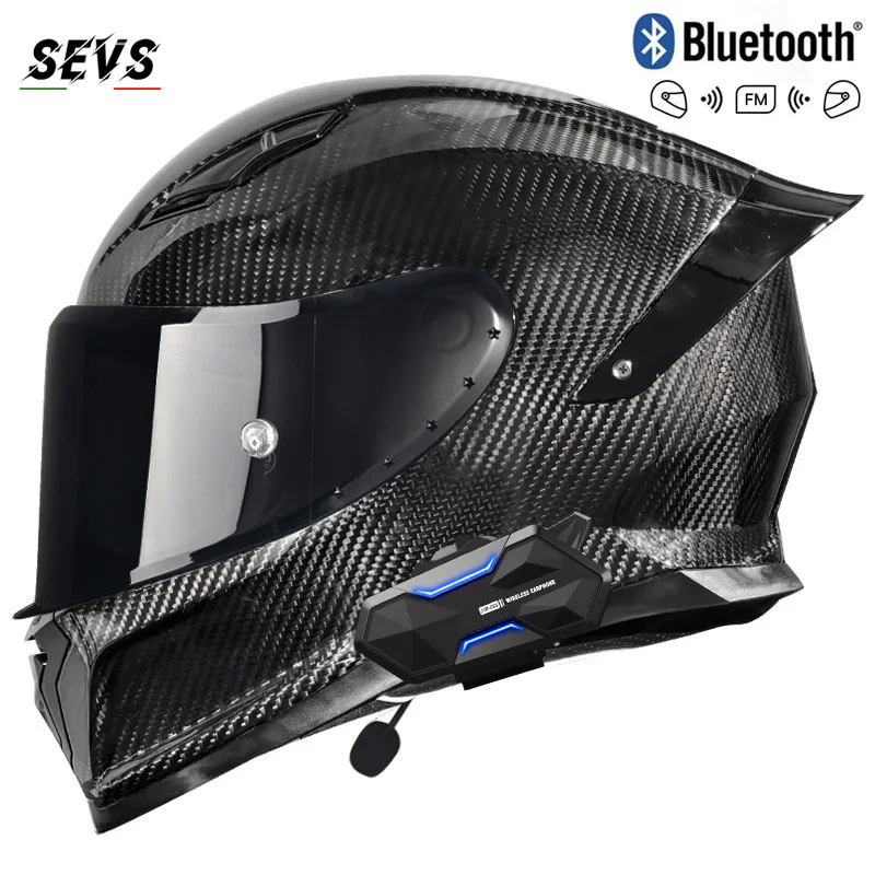 

Carbon Fiber Motorcycle Helmet Four Seasons Universal Full Helmet Locomotive DOT certiication Pedal Cruise Helmet