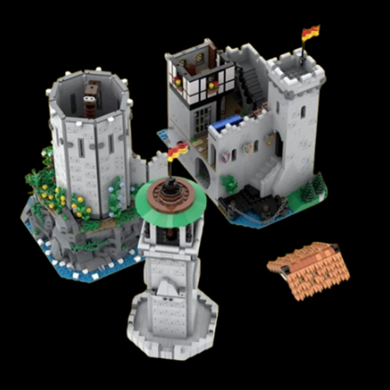 3398PCSSpot MOC-158575 Small Grain Assembling Block Building Medieval Castle Building Model Toy