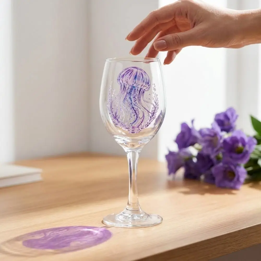 Fantasy Octopus Ocean Animal Wine Glass Tortoise Dolphin Glass Goblet Shark Whale Seahorse Marine Animal Tall Glass Home Decor