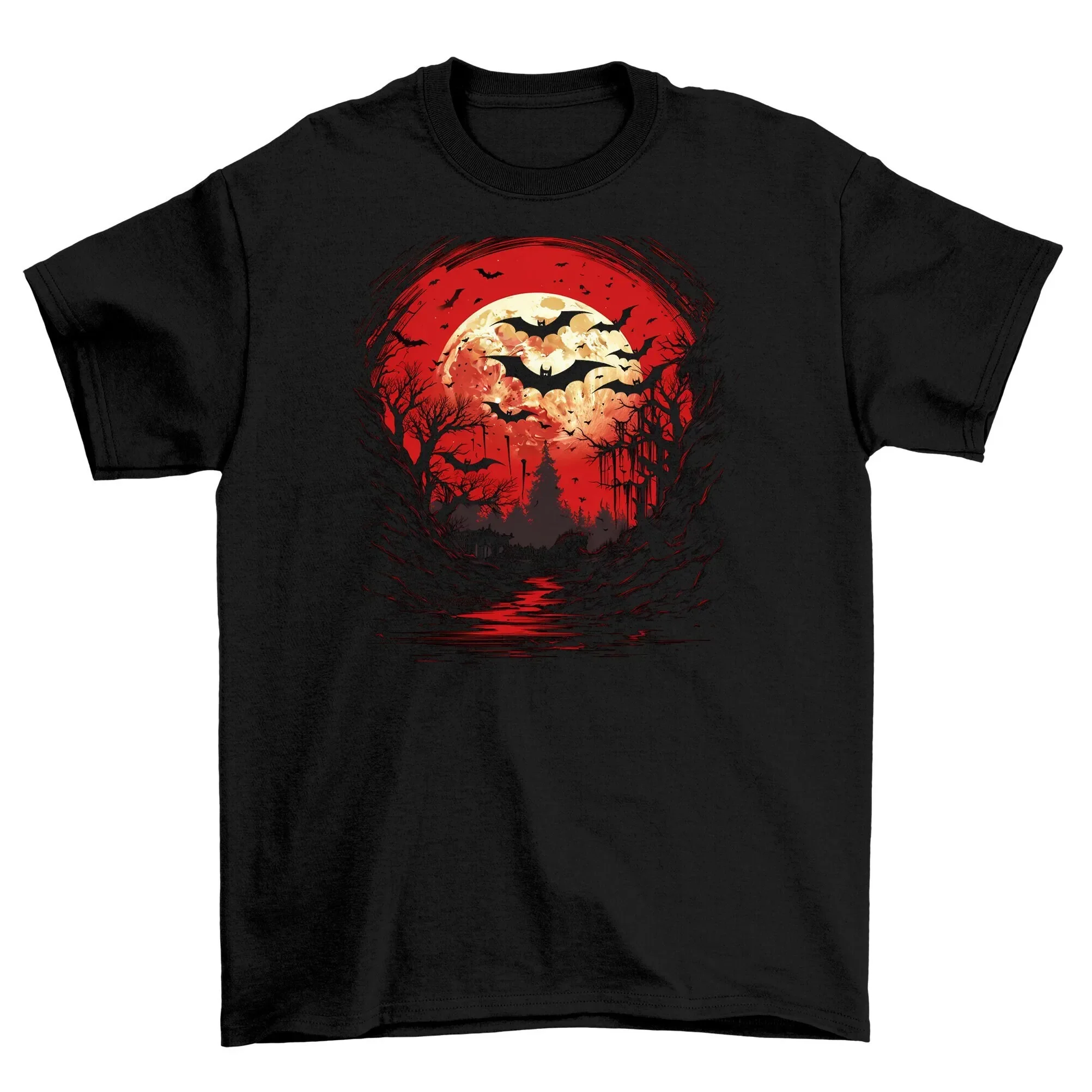 Bat Apocalypse T Shirt Top Men s Black Cotton Mens Goth Fantasy Dark