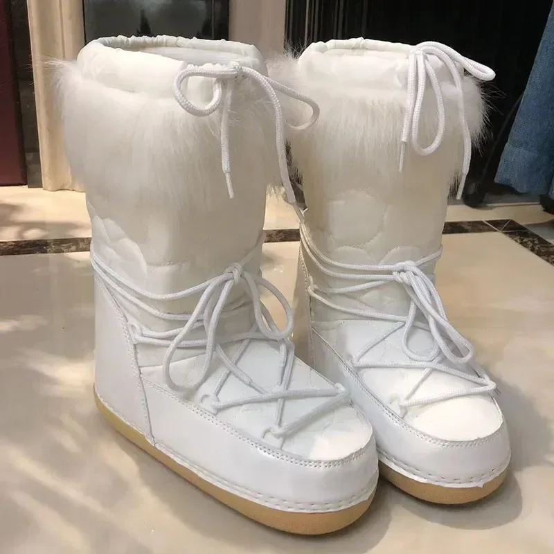 Exquisite Women's Snow Boots Fashion Thick Sole Space Boot High End Plush Warm Winter Shoes for Woman Designer Boots Botas Mujer