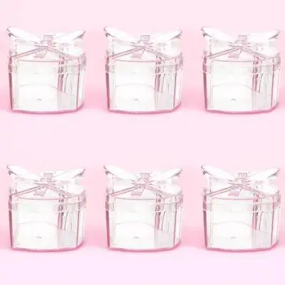 

6Pcs Heart Shaped Candy Boxes Transparent Gift Box Packing Holders for Chocolate Jewelry Favors Storage Cases Packing Cases