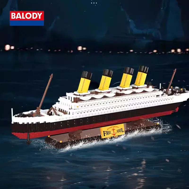 BALODY Emulational Building Blocks Titanic Series Classic History Ship Tabletop Decor Collect Toys Detail Design Christmas Gift