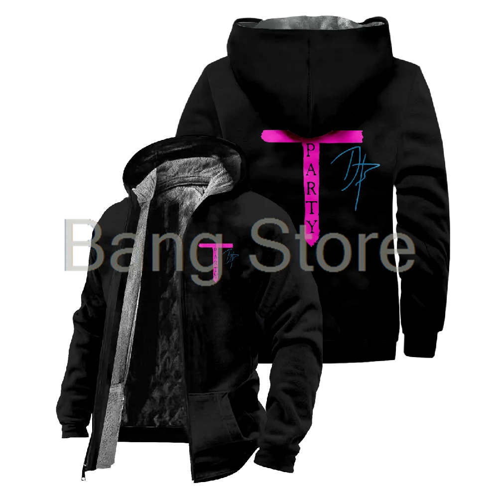 Daz Games T-party Zipper Jacket Unisex Long Sleeve Thickened Winter Parka 3D Prints Streetwear Coat