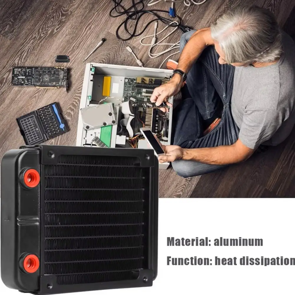 120 ミリメートル水冷ラジエーター広く使用されている G1/4 スレッドアルミ熱交換器ラジエーター PC クーラーヒートシンク