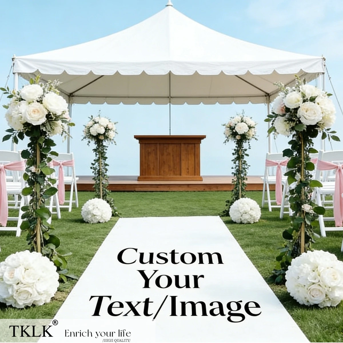 1pc Wedding Aisle Runner Carpet - Non-Woven Fabric, Personalized with Custom Text/Image, Ideal for Romantic Weddings, Banquets