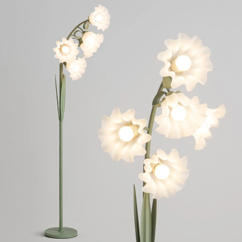Vintage living room art pastoral floor lamp simple bedroom lamp flower lamp