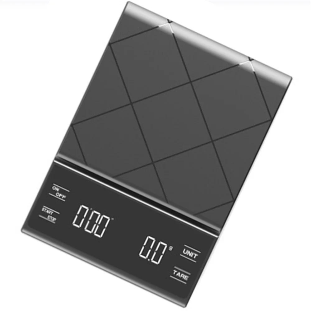 USB Charge Coffee Scale Digital Electronic Scale Smart Kitchen Scale Precision Food Scale Waterproof Scale with Timer 3KG/0.1g