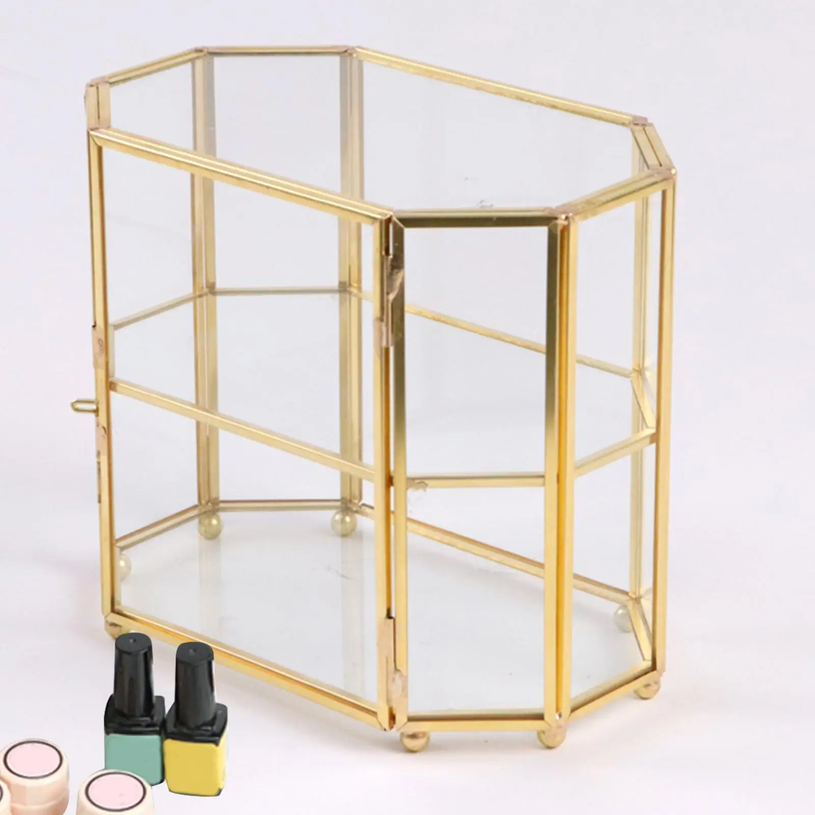 

Glass Jewelry Organizer with Layers for Makeup And Perfume Display