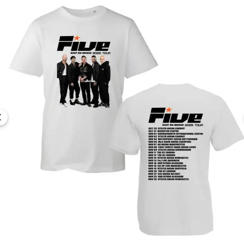 Five Hard Rock Band Venue List Concert Dates T-Shirt