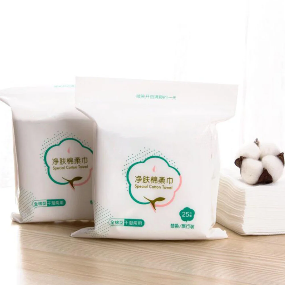 50Pcs Washing Face Towels Disposable Soft Facial Tissue Nonwoven Makeup Remover Pads Travel Wet Dry Cleaning Face Wipes