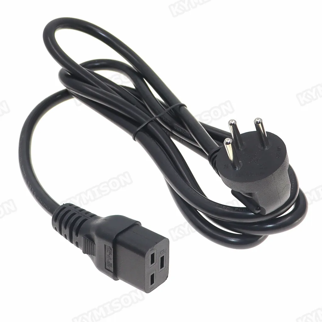 Israel SI-32 3 pin Plug to IEC C19 Female PDU UPS Power Cables ISRAEL Power Supply Cord For PC Computer Monitor Printer TV 180cm