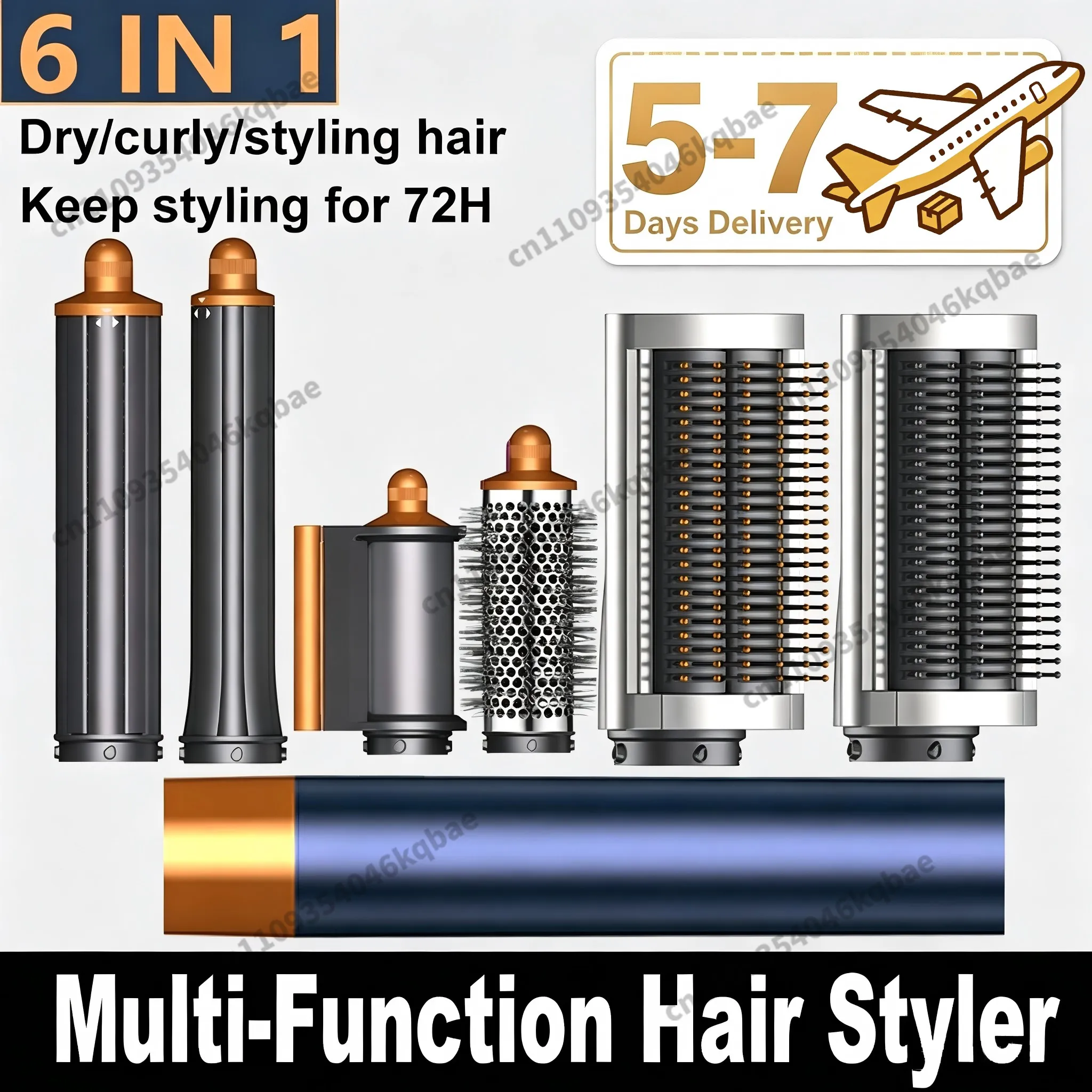 6 in 1 Multi Hair Styler & Hairdryer Brush With Auto-Wrap Curlers 110000 RPM Negative Ionic Styling Tools Gift For Women