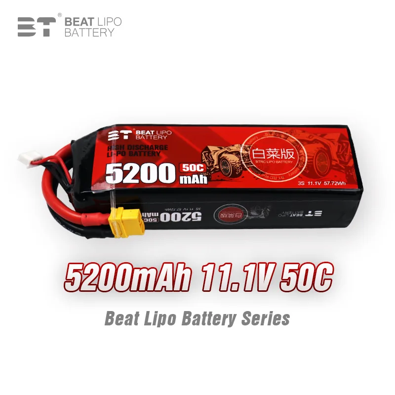 

BT LIPO Battery 5200mAh/3S/11.1V/50C/Model Racing Competition Lithium Battery