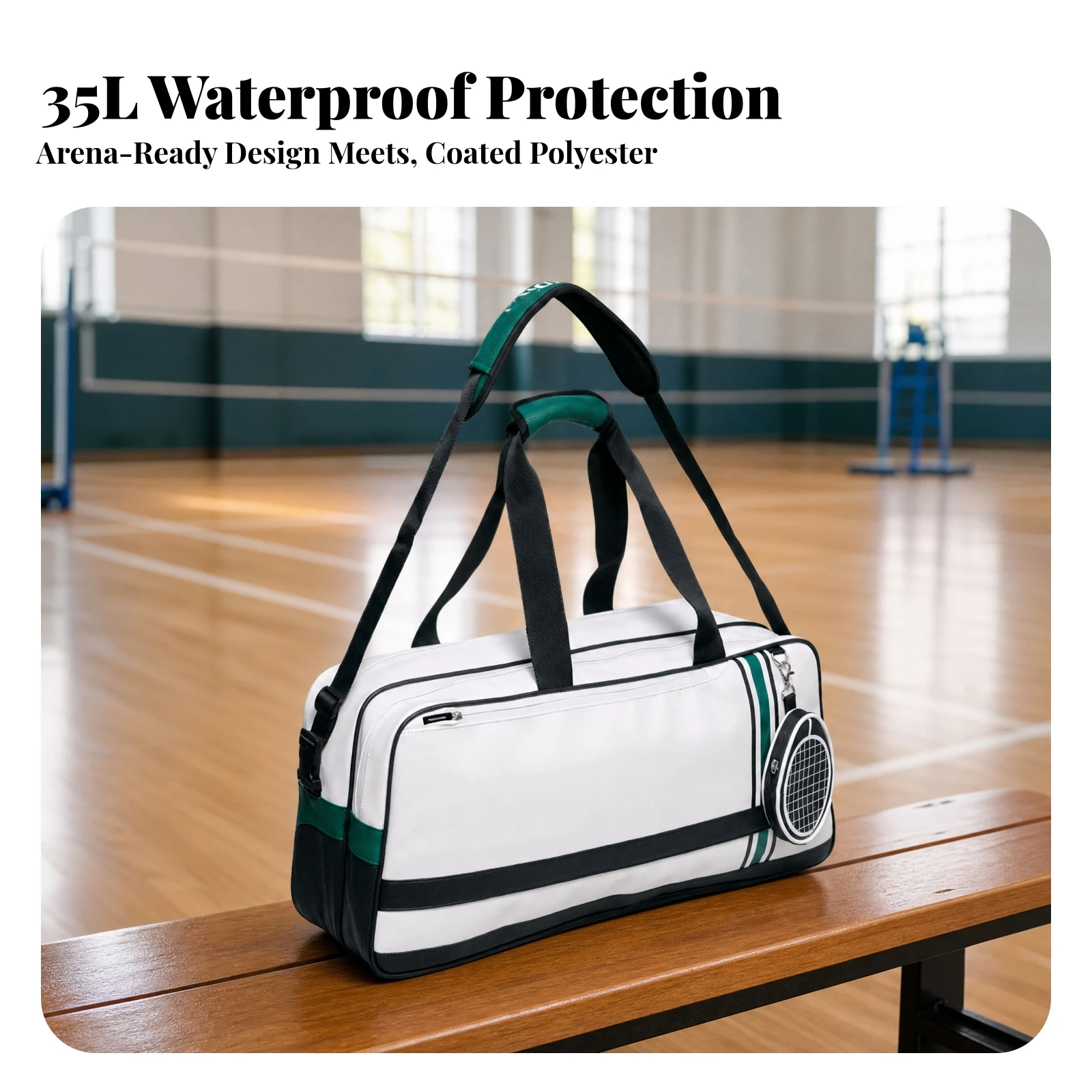 Tennis Racket Bag Long-Lasting Badminton Racket Bag Equipment Organizer Multi-Functional Carry Case Lightweight for Gym