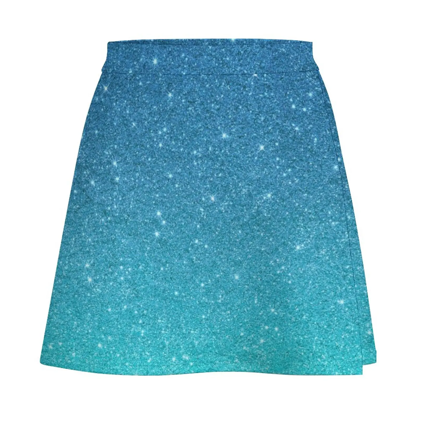 Blue Turquoise Ombre Trendy Glitter Mini Skirt girls skirt kawaii skirt skirts for womans