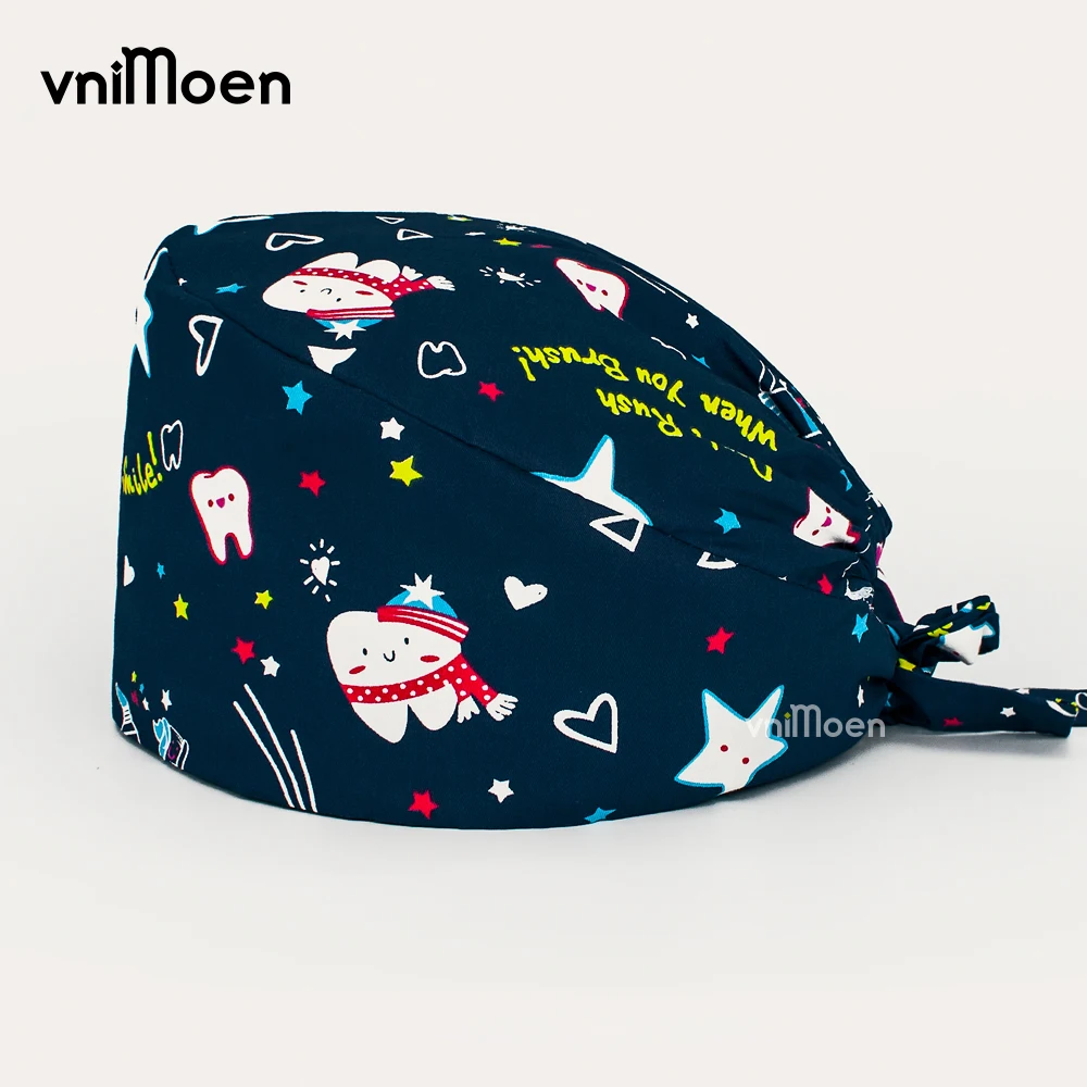 Cartoon Sombrero de enfermera Pet Hospital Surgeon Cap Dentist Cap Beauty Scrub Cap Cotton Female Medical Surgical Cap Nurse Cap