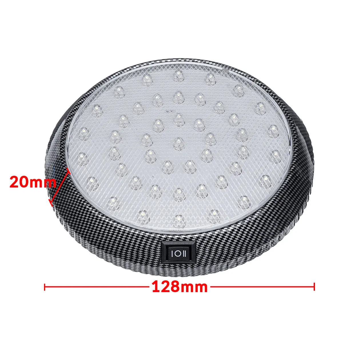12V 46 LED coche redondo techo techo techo luz Interior lámpara interruptor de encendido/apagado para Camper Van caravana autocaravana barco RV 1 Uds