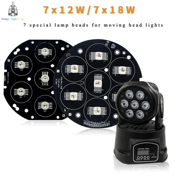 Peças de reparo 7x12w RGBW/7x18w RGBWAUV Moving Head Light LED Board Acessórios de luz de palco