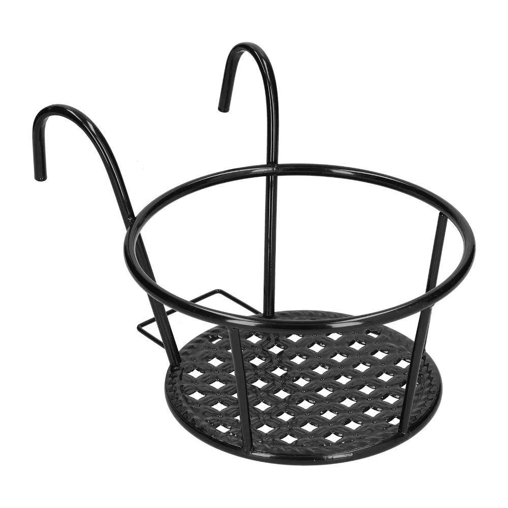 Thick wrought iron construction Hanging Plant Rack Railing hook hanging design European classic styling Flower Pot Holder