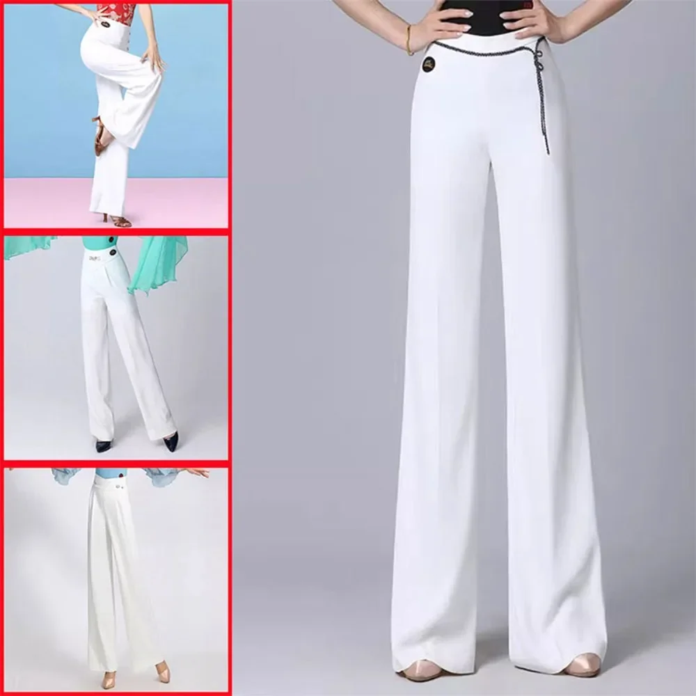 Customized Slim-Fit Latin Modern Dance Pants for Women Fashionable Premium Ballroom Dance Trousers Group Stage Bottom Wear