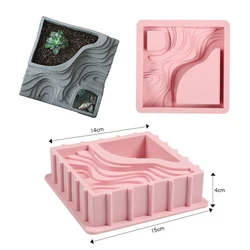 Square Terrace Flowerpot Epoxy Resin Mould Silicone Potting Mould DIY Concrete Cement Gypsum Flower Pot Handmade Making