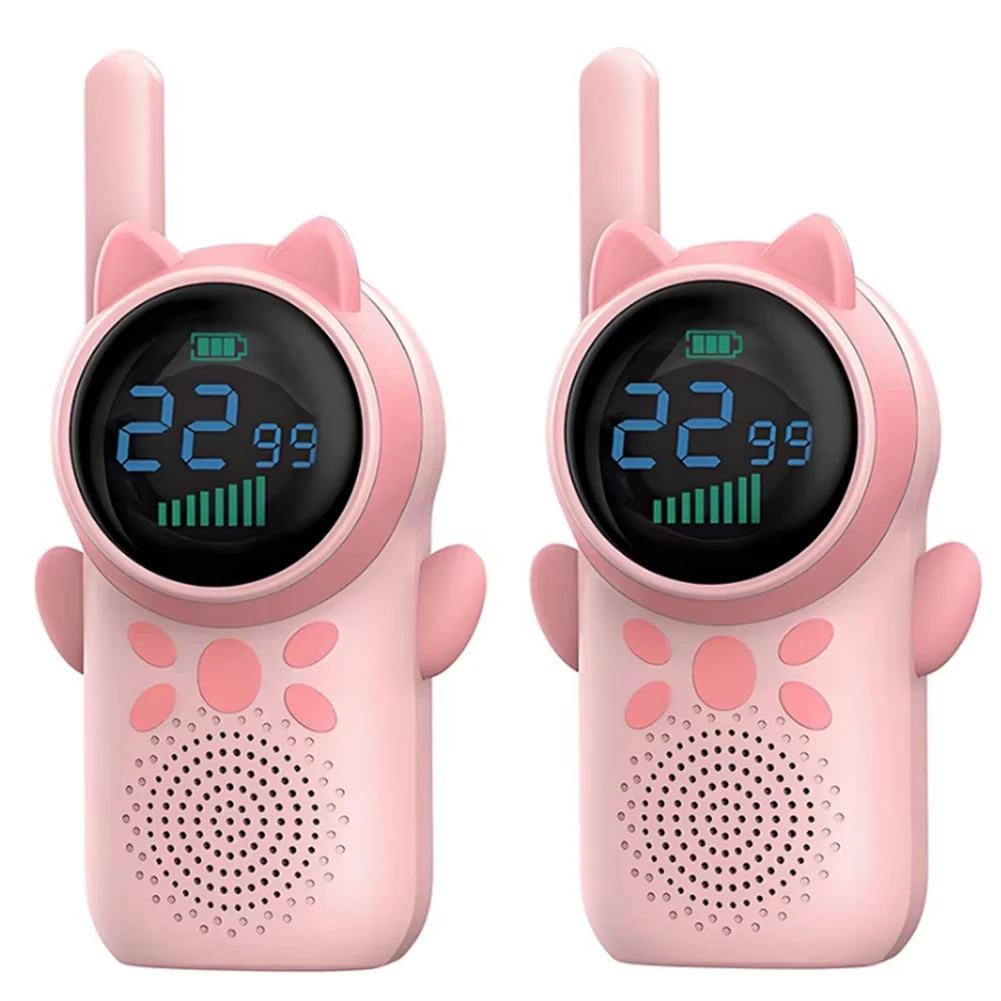 A40i 2 pçs walkie talkies das crianças tela lcd lanterna 2 vias rádio de longo alcance telefone crianças meninos meninas presentes natal a