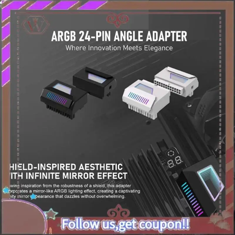 ABBG-ATX 24-контактный адаптер 180 градусов ARGB адаптер 5 В синхронизация для настольного ПК материнская плата DIY компьютерные аксессуары