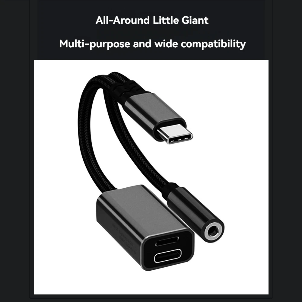 A72Z 3In1 USB C To 3.5Mm/Type-C/IOS Aux Audio Adapter PD Fast Charge Headphone Converter A