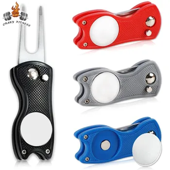 Składane narzędzie do naprawy Divot Golf z narzędziem do czyszczenia piłek golfowych Akcesoria golfowe Putting Green Fork Golf Training Aids