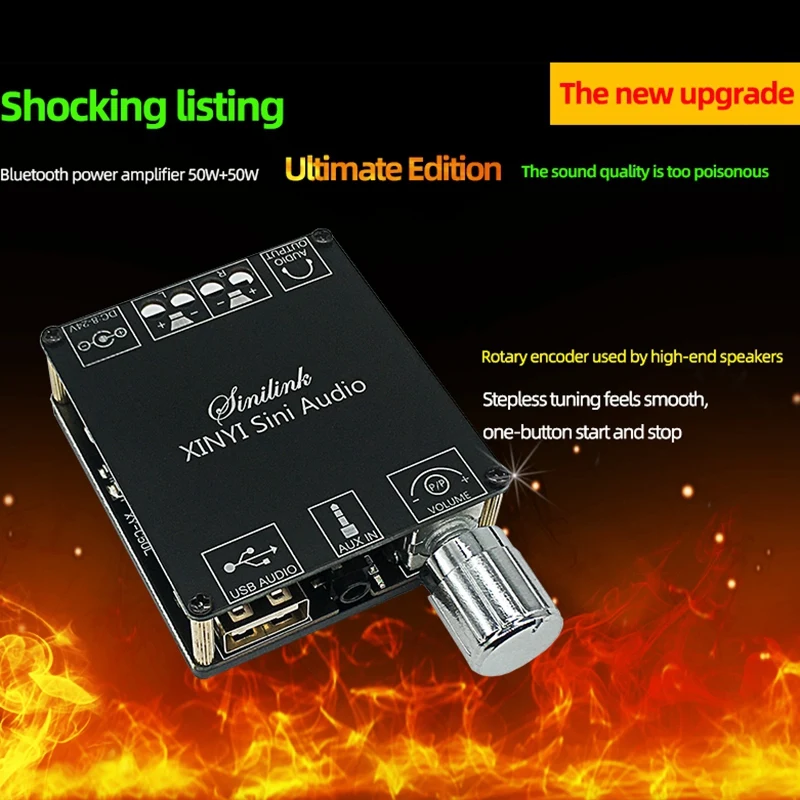 5X XY-C50L MINI Bluetooth 5.0 Wireless Audio Digital Power Amplifier Stereo Board 50Wx2 Bluetooth Amplificador 3.5MM USB