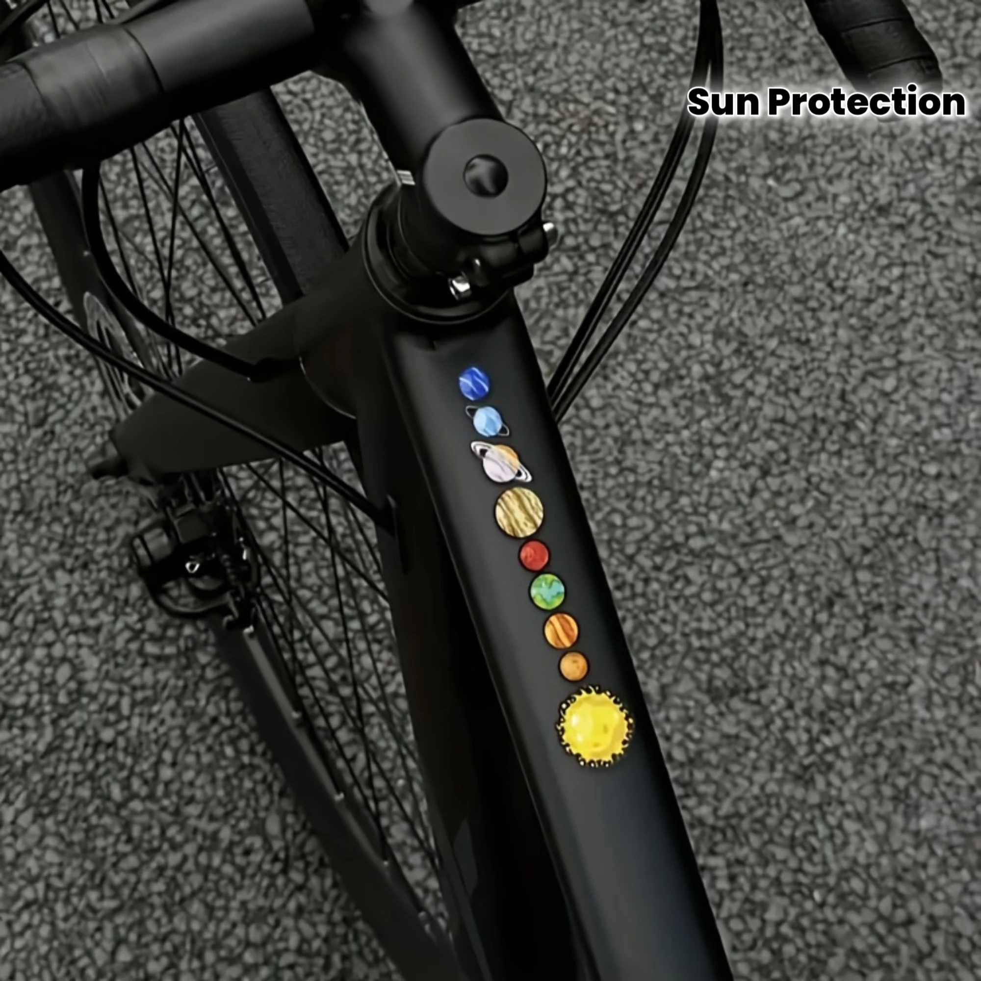 AliExpress NONE 2PCS/SET Solar System Planet Bike Sticker, Waterproof Vinyl Decal for Bicycle Frame Handlebar