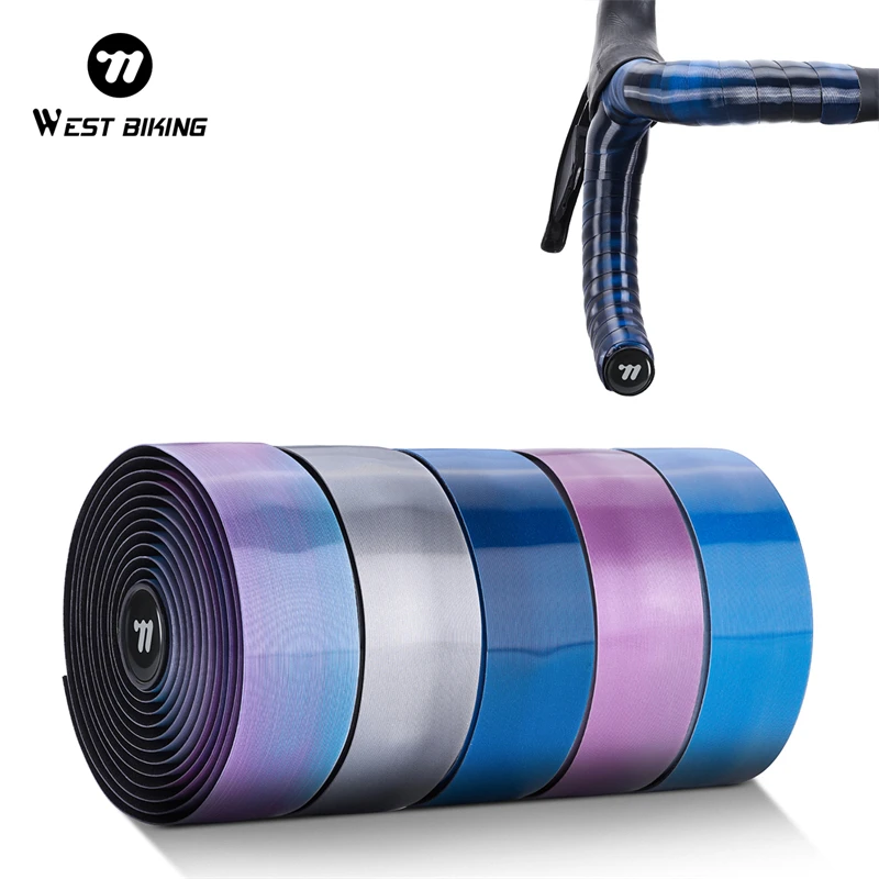 

WEST BIKING Gradient Bicycle Handlebar Tape TPU EVA Anti Slip Sweat Absorption Bar Wrap with Plugs for MBT Road Bike Cycling