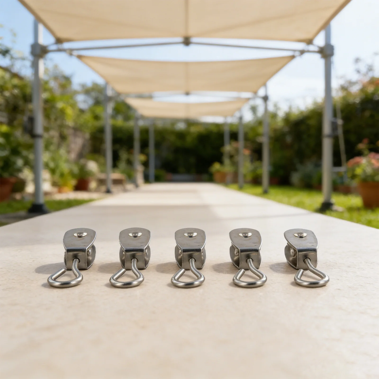 10Packs 304 Stainless Steel Pulley 11mm Dia 360 Swivel Wheel 30kg Load Capacity For Rope Lifting Fitness Equipment Garden Hardwa