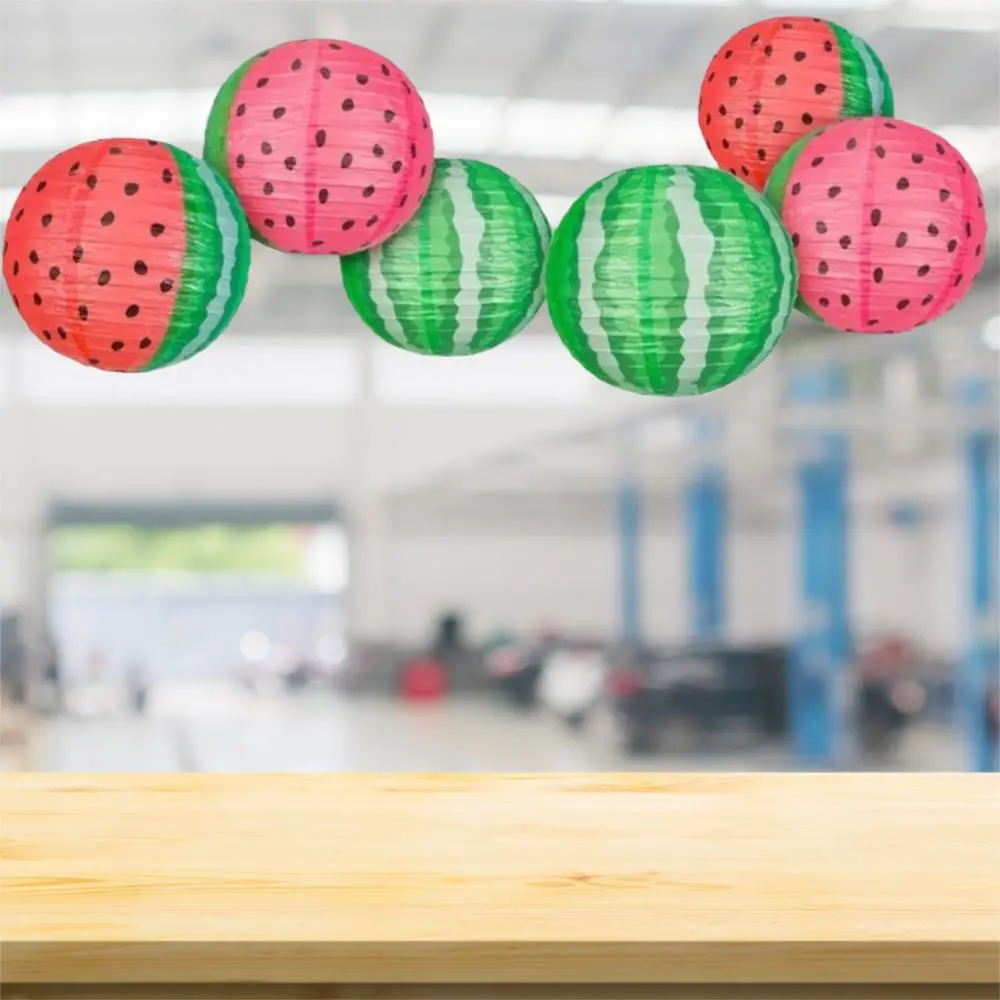 

3pcs 10inch Watermelon Paper Lantern Funny Portable Fruit Theme Lantern Unique Summer Hanging Lantern Children's Birthday