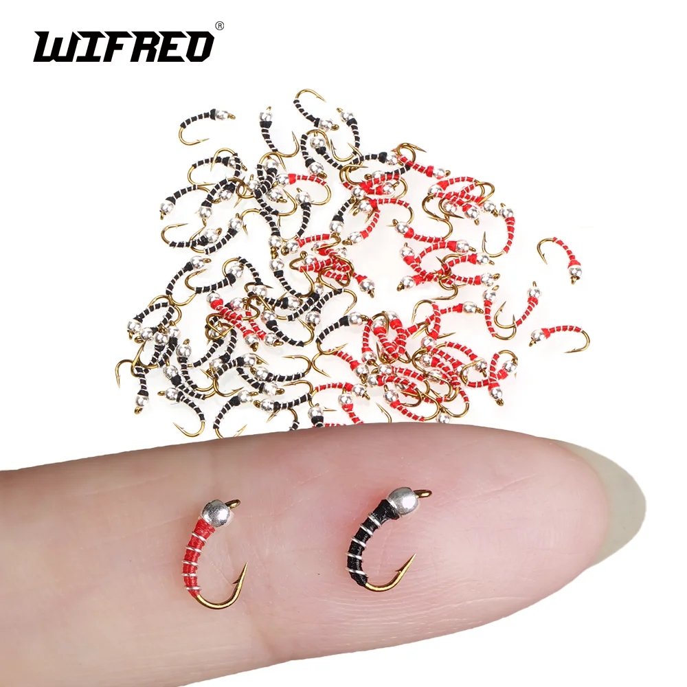 Wifreo 10pcs Zebra Midge Nymph Fly Emergers Fly Tying Hook #18 Wet Fly Fishing Flies Trout Bluegill Panfish Fishing Lure Baits