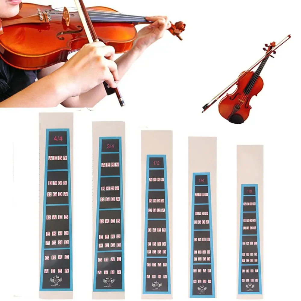 1/8-4/4Violin Fingerboard Stiker Fretboard Catatan Label Finge Grafik Praktek Jari Panduan Pemula Biola Bagian Aksesoris