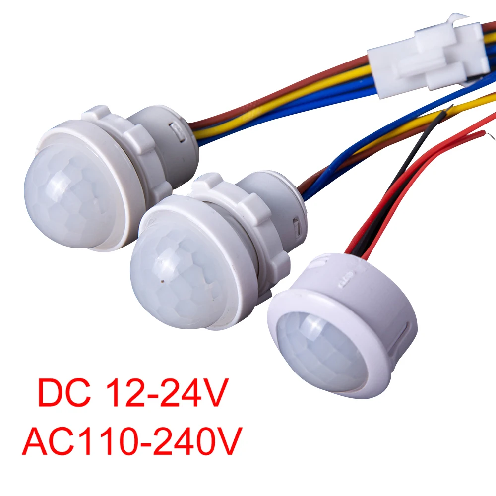 AC110-240V automatyczna światło na czujnik detekcja czujnik ruchu na podczerwień PIR LED Mini czułe światło nocne LED na zewnątrz