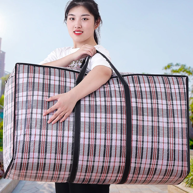 Woven bag, Moving bag, thick luggage packing bag, Super large capacity waterproof cotton quilt hand-held storage bag