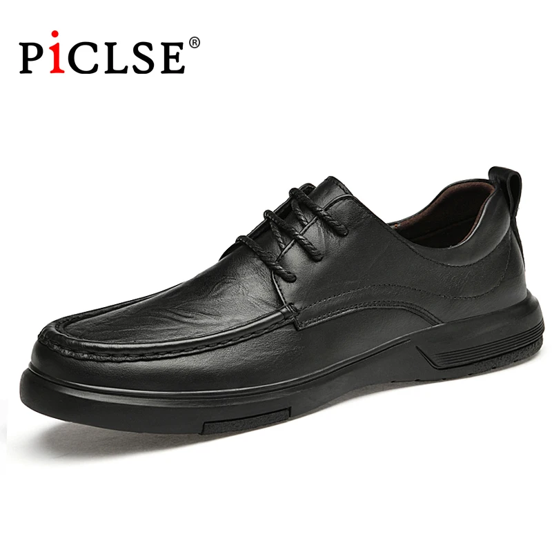 

PICLSE Luxury Brand Genuine Leather Men Shoes Loafers Business Casual Leather Shoes Comfortable Moccasins Men Flat shoes