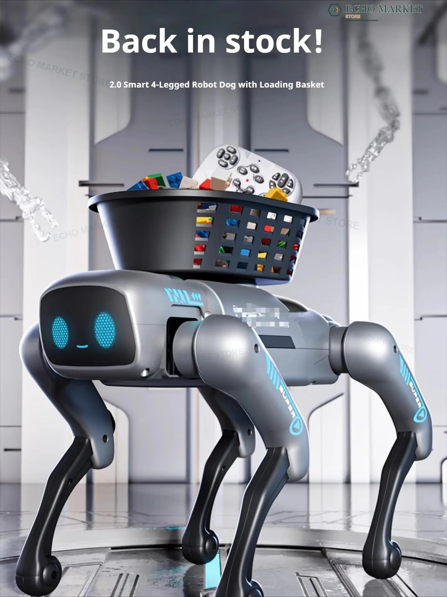 Nouveau chien robot intelligent AI 2026, jouet télécommandé programmable avec panier de chargement, cadeau d'anniversaire et de fête pour garçons