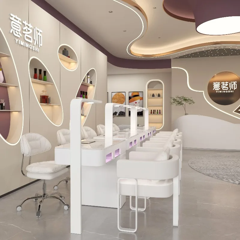 Light Professional Nail Table Dust Collector Luxury Equipment Nail Desk Salon Beauty Design Mesa Para Manicurista Furniture
