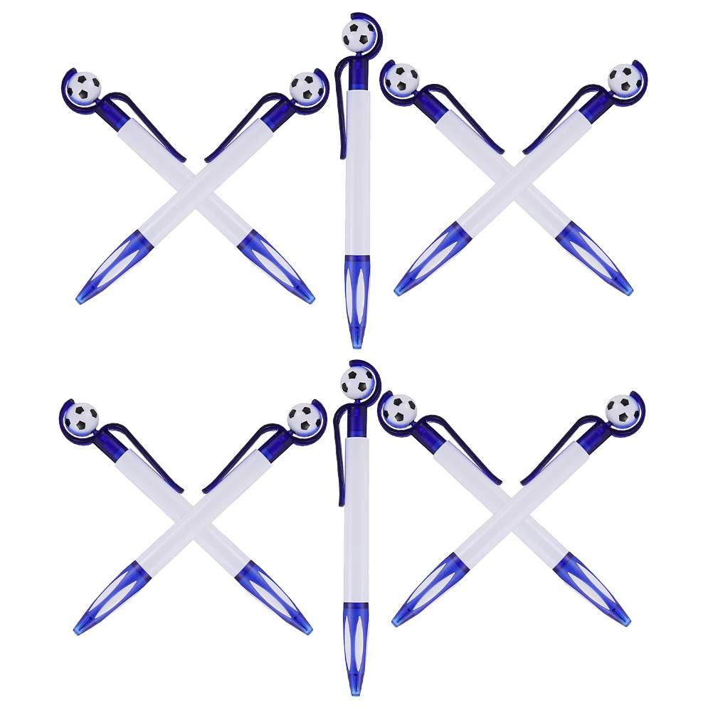 

10Pcs Push Button Ballpoint Pens Soccer Shape Ink Football Pens for Office Study Party Writing Soccer Party Favors